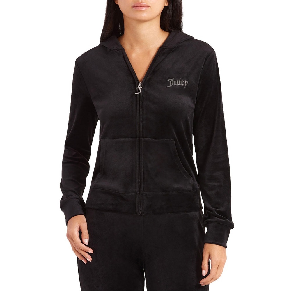 NWT Black Juicy Couture Velour Jacket Size Medium